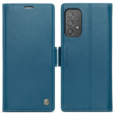 RFID Leather Card Holder Case For Samsung A Series Galaxy A34 / Blue CM20231116-06-Samsung A34-Blue