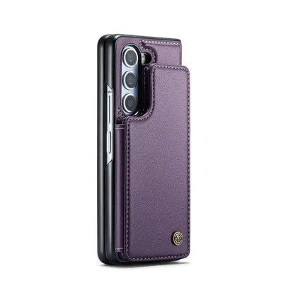 RFID Flip Leather Wallet Case For Samsung Fold Samsung Galaxy Z Fold 3 / Purple CM20231114-01-Samsung Fold 3-Purple